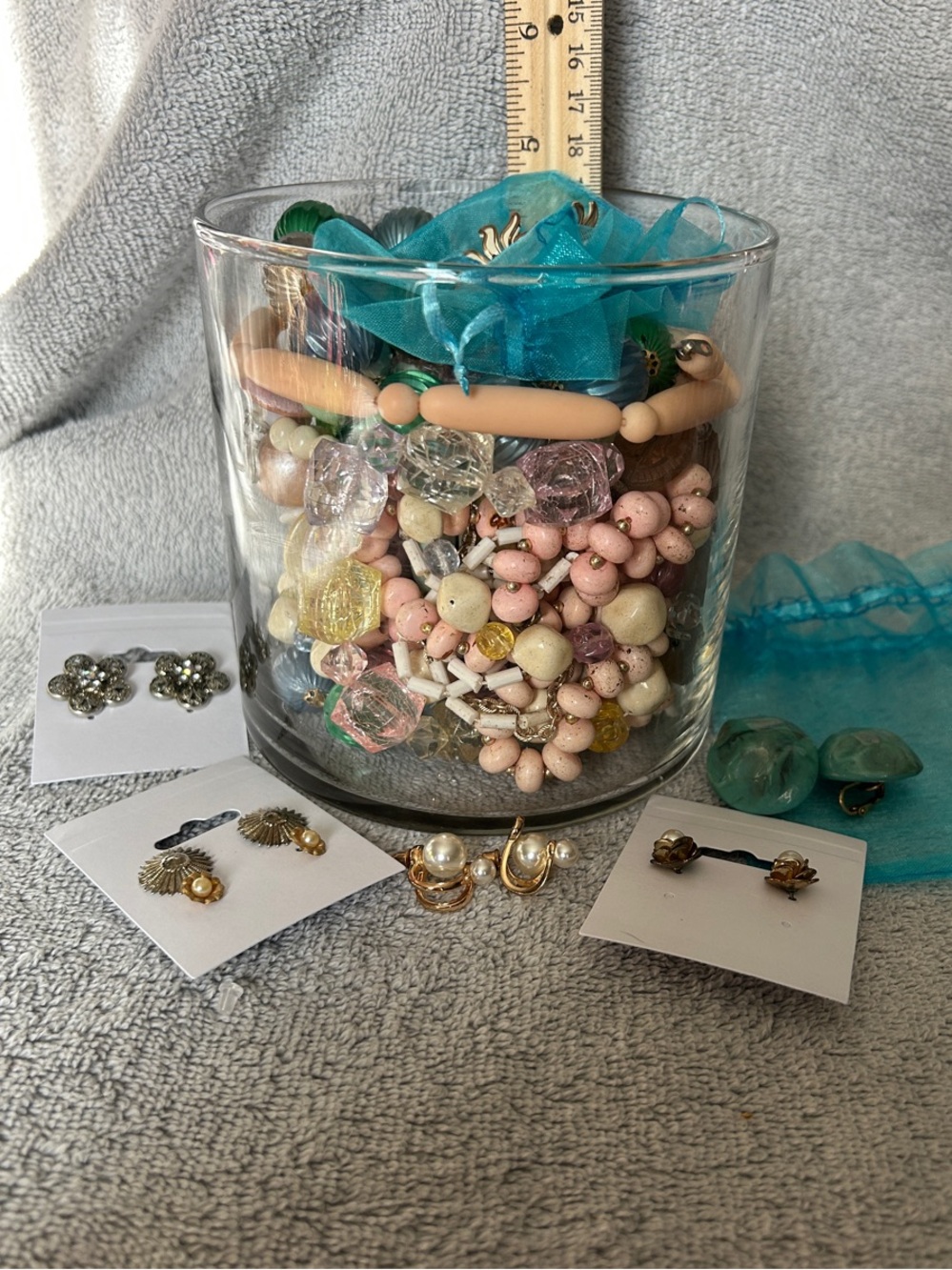 Vintage Jewelry Jar - Necklace and Earrings